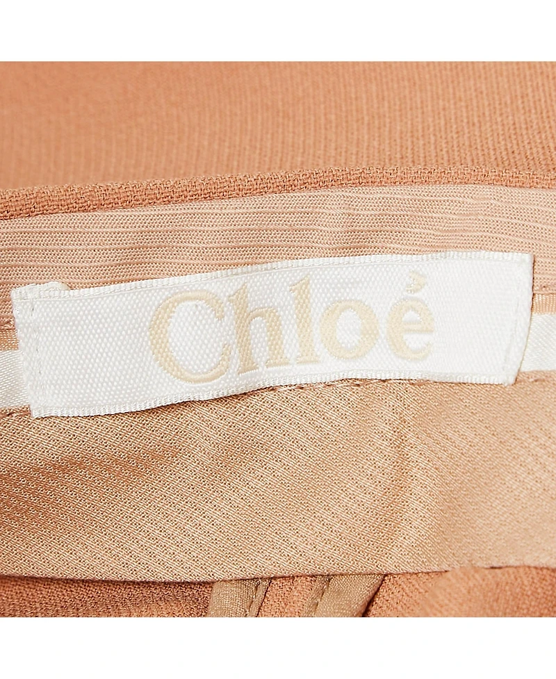 Pre-Owned Chloe Women's Light Brown Crepe Zip Detail Trackpants