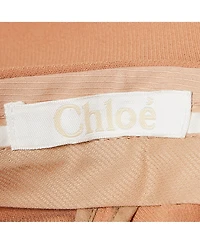 Pre-Owned Chloe Women's Light Brown Crepe Zip Detail Trackpants