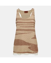 Pre-Owned Missoni Women's Beige Striped Sequin Tank Top