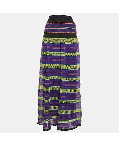 Pre-Owned Missoni Women's Pre-Owned M Missoni Purple/multicolor Patterned Knit Maxi Skirt