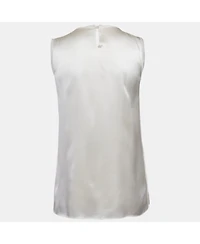 Pre-Owned Dolce & Gabbana Women's Silk Satin Pintuck Detail Sleeveless Top