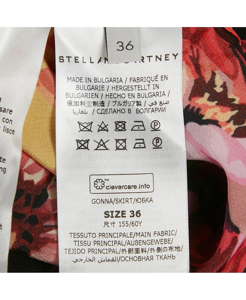 Pre-Owned Stella Mccartney Women's Multicolor Floral Print Silk Wrap Style Skirt