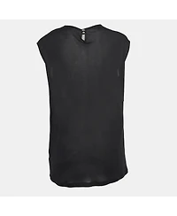 Pre-Owned Versace Women's Black Printed Jersey Loose Fit Tank Top
