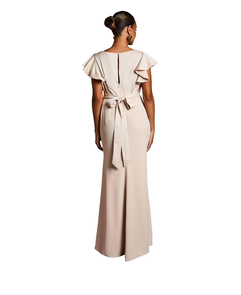 Coast Women's Petite V-Neck Maxi Bridesmaid Dress