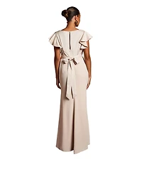 Coast Women's Petite V-Neck Maxi Bridesmaid Dress