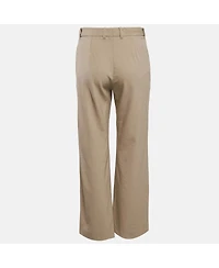 Pre-Owned Balenciaga Women's Beige Gabardine Straight-Leg Formal Trousers