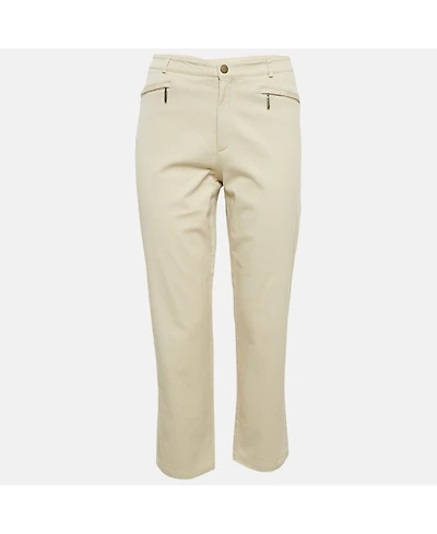Pre-Owned Burberry Women's London Beige Gabardine Cotton Trousers