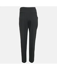 Pre-Owned Chloe Women's Black Crepe Tie-Up Detail Trousers