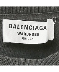 Pre-Owned Balenciaga Men's Grey Logo Embroidered Jersey T-Shirt