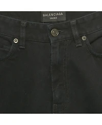 Pre-Owned Balenciaga Men's Unisex Black Denim Raw Edge Shorts