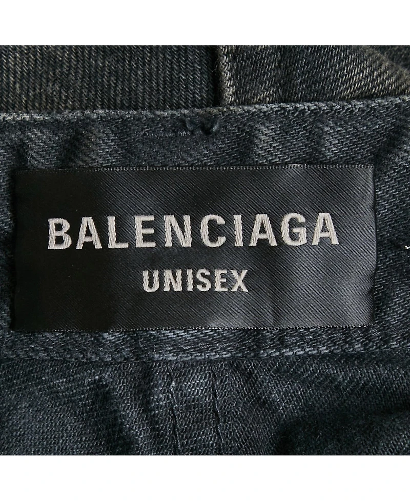 Pre-Owned Balenciaga Men's Unisex Grey Faded Denim Shorts