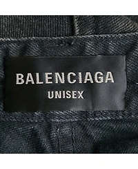 Pre-Owned Balenciaga Men's Unisex Grey Faded Denim Shorts