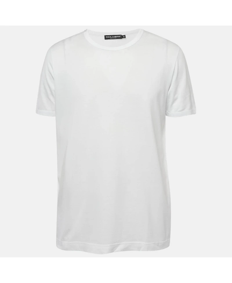Pre-Owned Dolce & Gabbana Men's White Jersey Crewneck T-Shirt
