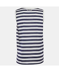 Pre-Owned Dolce & Gabbana Men's Blue/white Striped Jersey Sleeveless T-Shirt