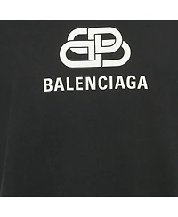 Pre-Owned Balenciaga Men's Black Logo Print Cotton T-Shirt