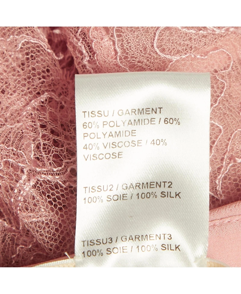 Pre-Owned Chloe Women's Pre-Owned Chloé Powder Pink Lace Ruffled Button Front Shirt