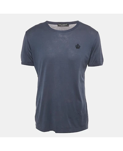 Pre-Owned Dolce & Gabbana Men's Blue Jersey Crew Neck T-Shirt