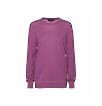 Pre-Owned Versace Women's Purple Knit Greca Detailed Long Sleeve Sweater