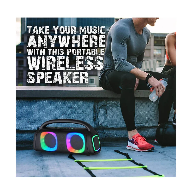 Portable Bluetooth Speaker with Rgb Light Effects and Remote Control
