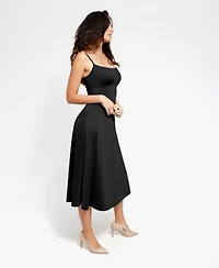 Popilush Women's Shapewear Built-In Sculpting A-Line Midi Slip Dress