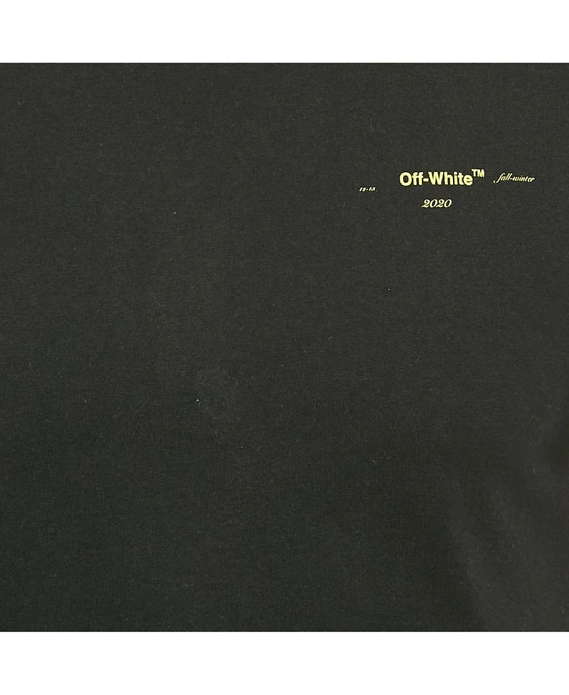 Pre-Owned Off-White Men's Black Logo Print Cotton Crew Neck T-Shirt