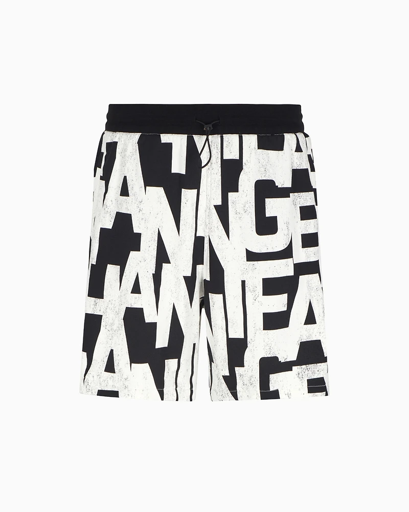 A|X Armani Exchange Men's Logo Print Drawstring Sweatshorts