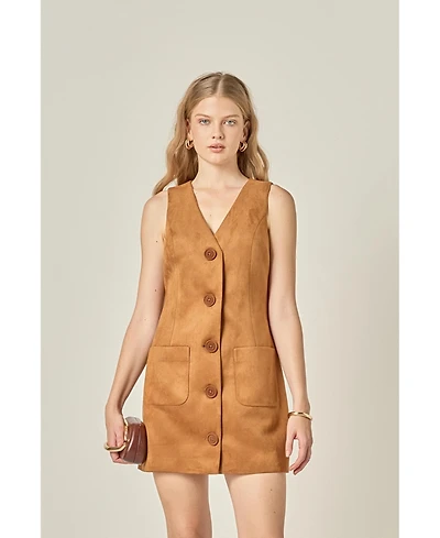 English Factory Women's Suede Vest Dress