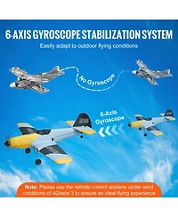 Mecale Rc Plane, 2.4GHz 3-Channel Fighter Airplane with 6-Axis Gyro, 2 Batteries, Ready-to-Fly Glider for Adults & Kids Beginners