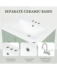 Casainc Bathroom Vanity with Adjustable Shelf and Removable Dividers