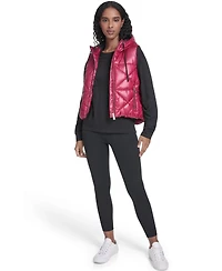 Calvin Klein Women's Performance Diamond Quilt Hooded Puffer Vest