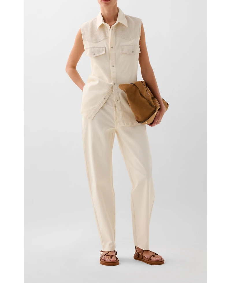 Scalpers Women's White Trize Denim Pant