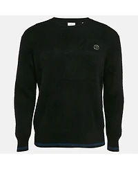 Pre-Owned Burberry Men's Black Monogram Motif Cashmere & Cotton Knit Sweater