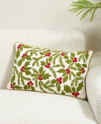 Saro Lifestyle Holly Down Filled Decorative Pillow, 12" x 20"