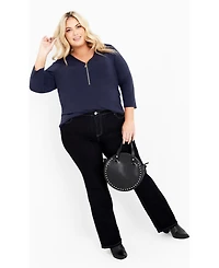 Avenue Women's Top Fiona Zip Print