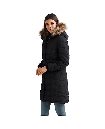 ellos Women's Faux Fur Trim Puffer
