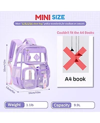 Batfox Mini Clear Backpack Small Purple Kids Girls