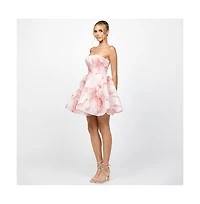 Bariano Women's Beya Strapless A Line Mini Dress