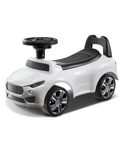 Mecale Ride On Push Car for Toddlers 1-3, Sit-to-Stand Racer with Music Wheel & Under-Seat Storage, Ride Toy for Boys Girls White