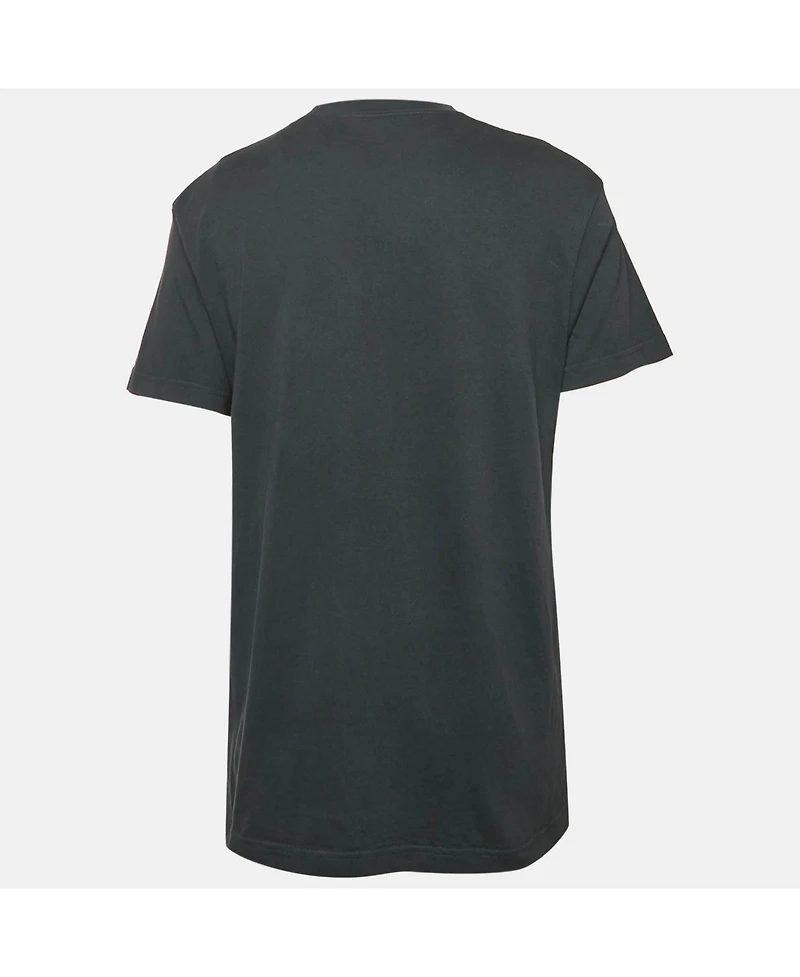 Pre-Owned Jacquemus Men's Navy Blue Logo Print Cotton Crew Neck T-Shirt