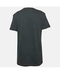 Pre-Owned Jacquemus Men's Navy Blue Logo Print Cotton Crew Neck T-Shirt