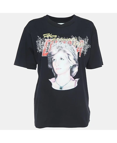 Pre-Owned Off-White Women's Retro Print Cotton Half Sleeve T-Shirt