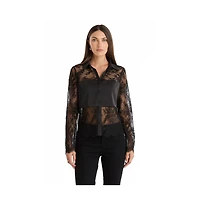 The Noli Shop Women's Vienna Lace Blouse - Fuchsia