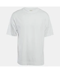 Pre-Owned Dries Van Noten Men's White Cotton Crew Neck Oversized T-Shirt