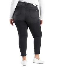 Slink Jeans Women's Black Denim High Rise Pintuck Ankle Skinny 28" inseam - Shyla