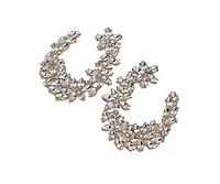 Sohi Women's Stone Cluster Stud Earrings
