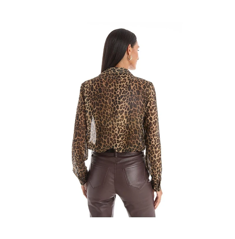 The Noli Shop Womens Ana Button Up Shirt - Floral Print