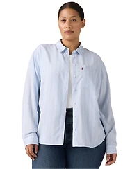 Levi's Women's Plus Darlene Chikee Stripe Chambray Shirt