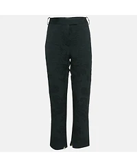 Pre-Owned Salvatore Ferragamo Women's Black Floral Jacquard Lace-Up Trousers