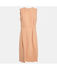 Pre-Owned Marni Women's Orange Crepe Pleated Sleeveless Short Dress