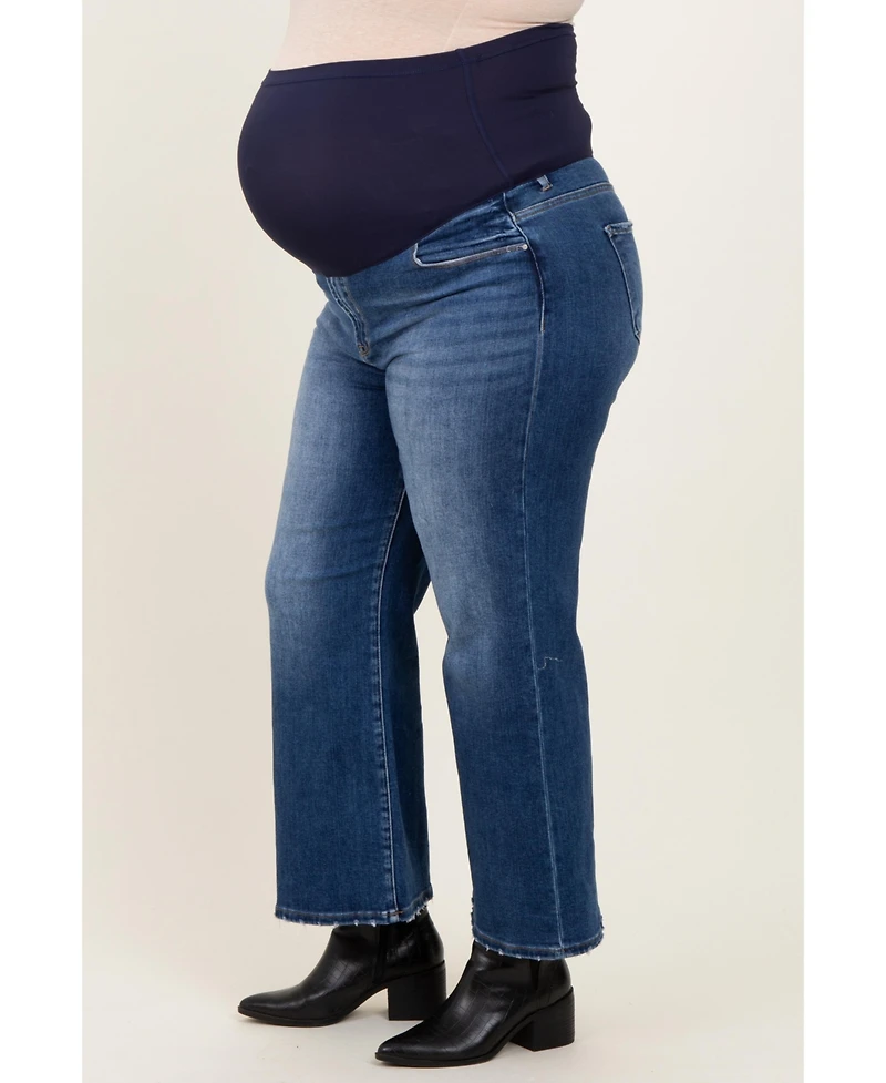Pinkblush Plus Size Cropped Wide-Leg Jeans